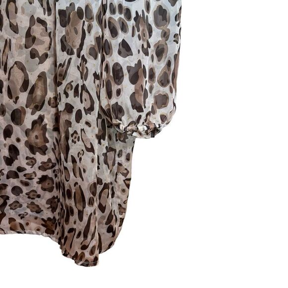 Chicos Top Womens XL Multicolor Animal Print Sheer Blouse Ladies - Picture 4 of 6